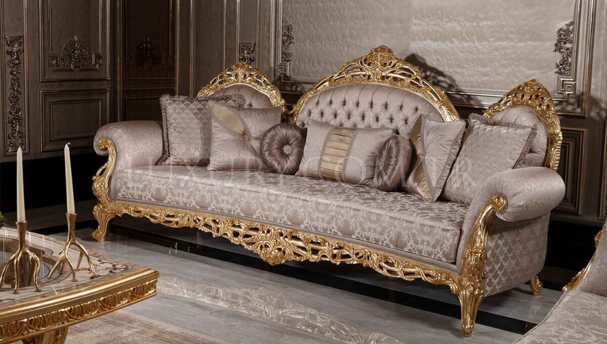 Sultanahmet Classic Gold Leaf Living Room - 5