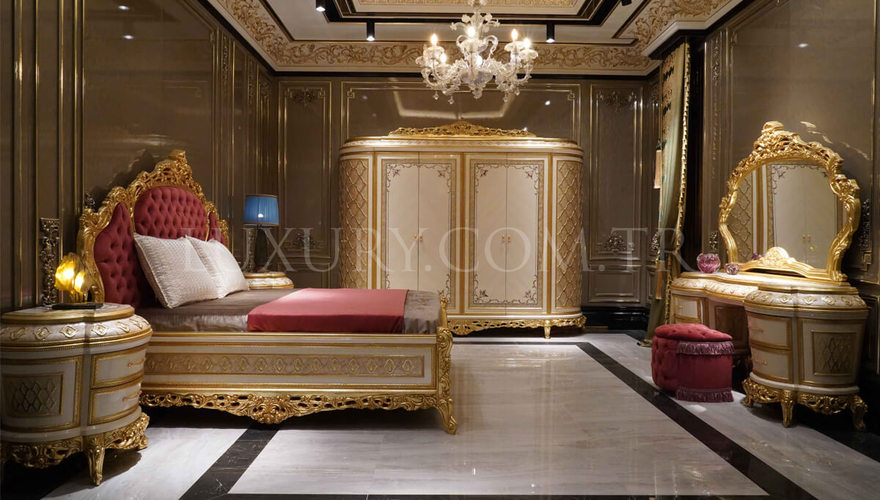 1128 - Sultanahmet Klasik Altın Varaklı Yatak Odası
