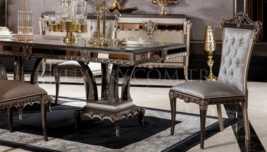 Tuvalya Bronz Classic Dining Room - 7