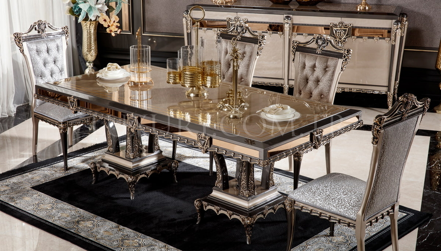 Tuvalya Bronz Classic Dining Room - 4