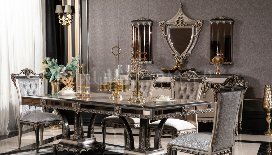 Tuvalya Bronz Classic Dining Room - 3