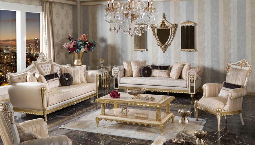Tuvalya Krem Classic Living Room - 1