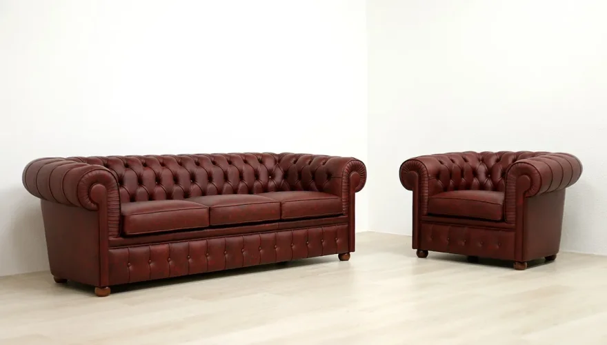 Valentino Kahverengi Chester Koltuk Takımı - 3