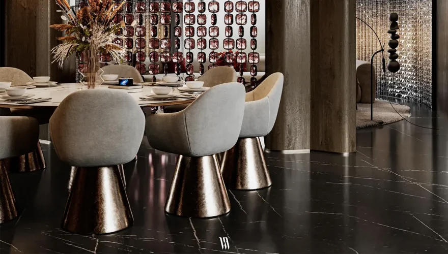 Valse Yuvarlak Mermer Yemek Masası - 2