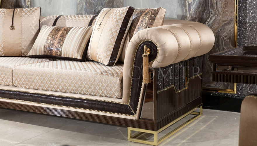 Vasteras Modern Brown Sofa Set - 4