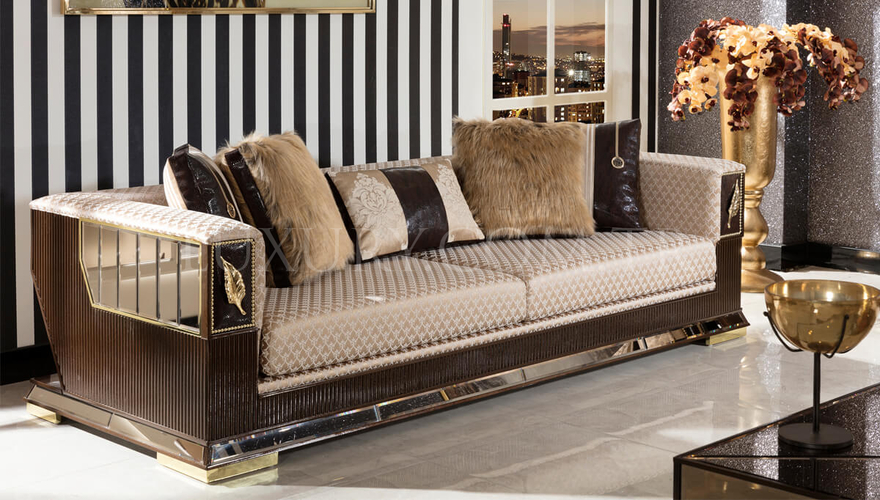 Vasteras Modern Brown Sofa Set - 5