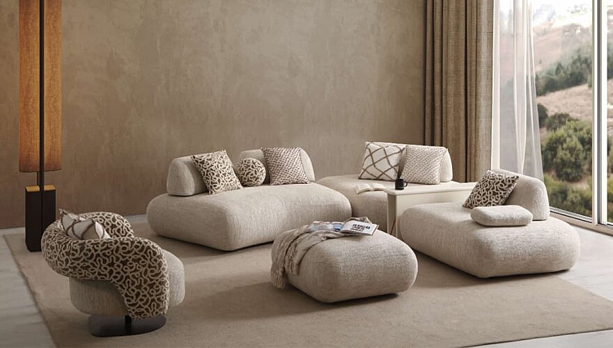Venessa Oval Detaylı Köşe Koltuk Takımı - 3