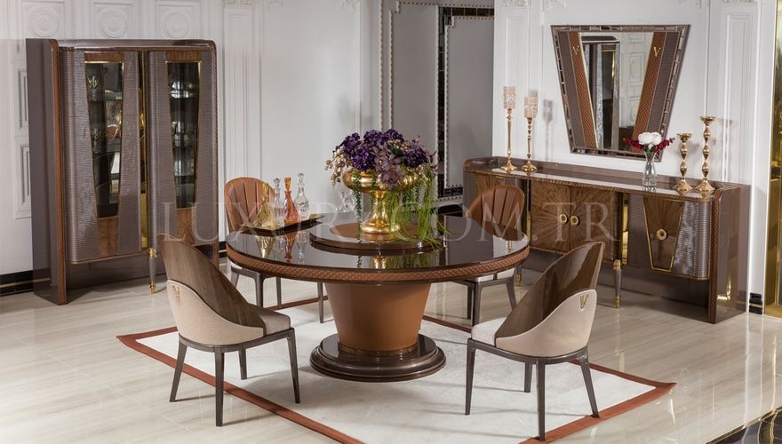Venetto Modern Round tablelı Dining Room - 1062