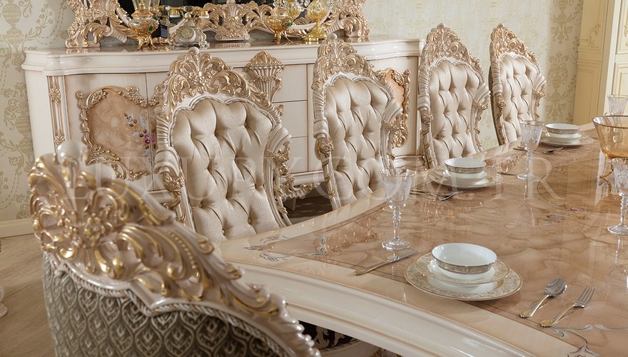 Venora Classic White Dining Room - 12