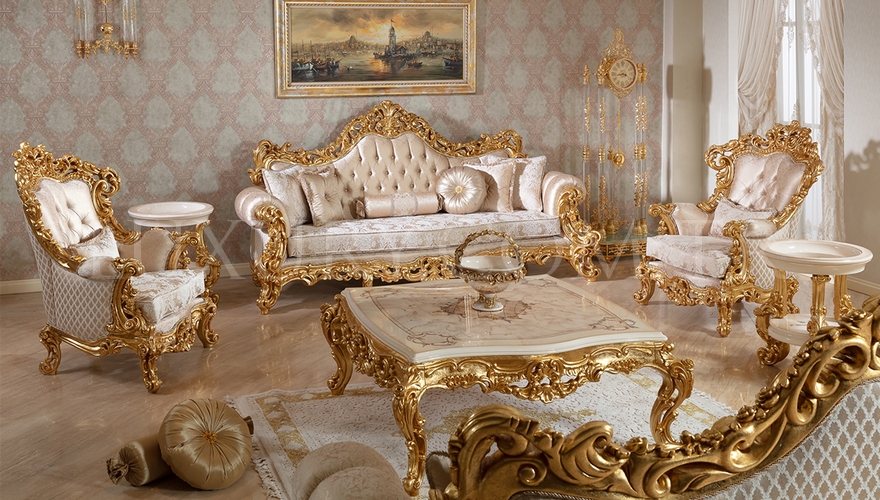 Venora Gold Leaf Living Room - 1