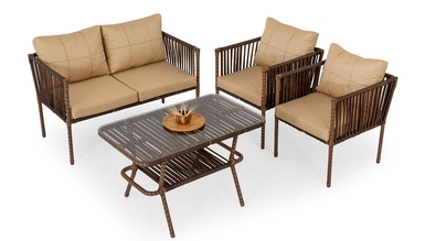 Vernola Cream Garden Sofa Set - 1149