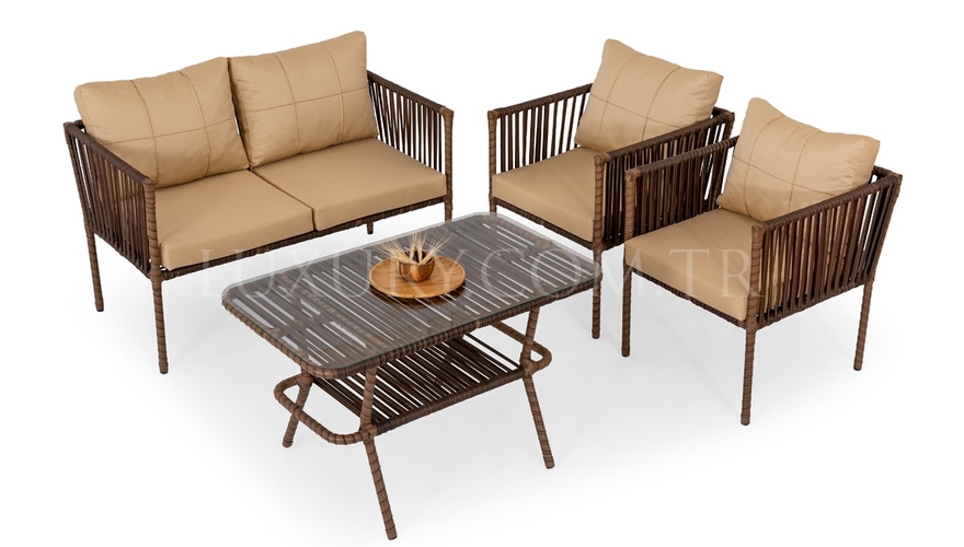 Vernola Cream Garden Sofa Set - 1149