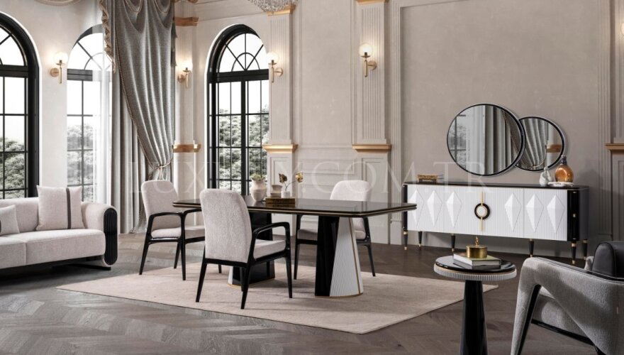 Veyron Beyaz Modern Yemek Odası - 1