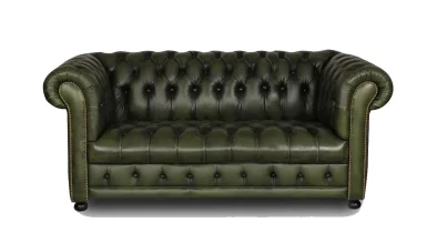 Vintage Yeşil Chester İkili Koltuk - 1102 Luxury Line