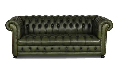 Vintage Yeşil Chester Üçlü Koltuk - 1102 Luxury Line