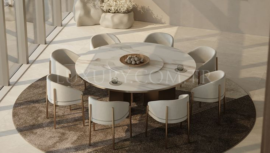 Viones Round Marble Dining Table - 1102 Luxury Line