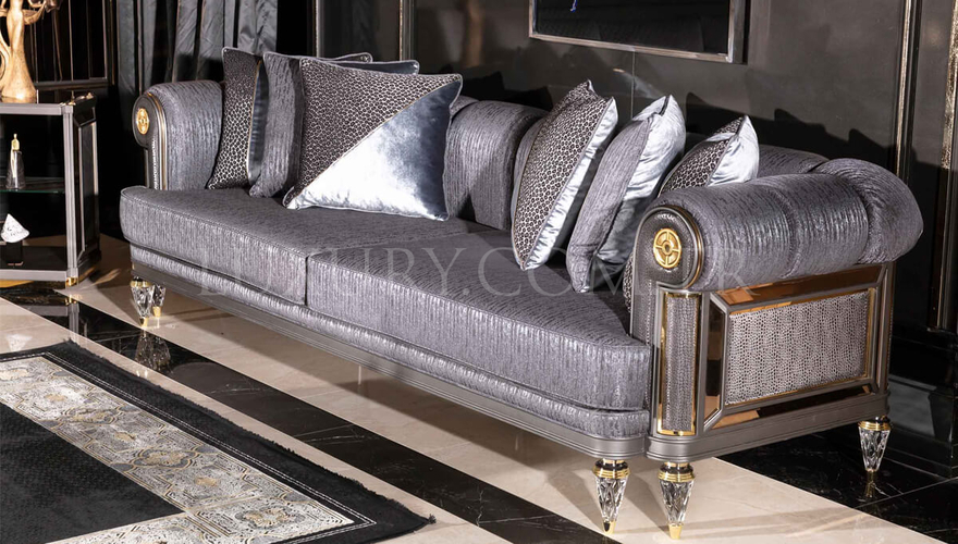 Viterbo Modern Gray Sofa Set - 4