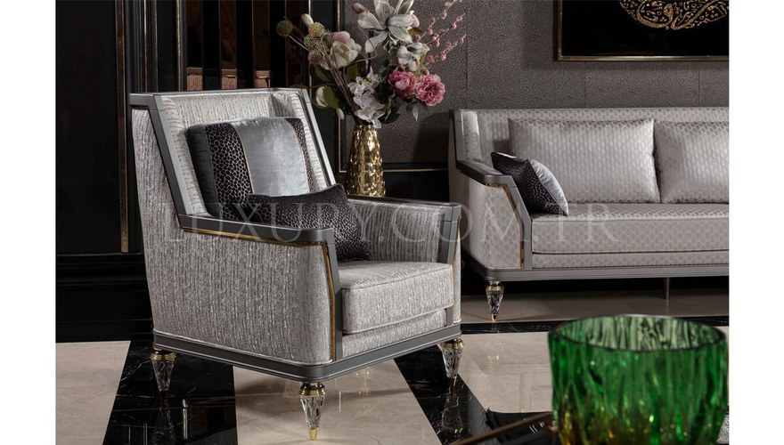 Viterbo Modern Gray Sofa Set - 7