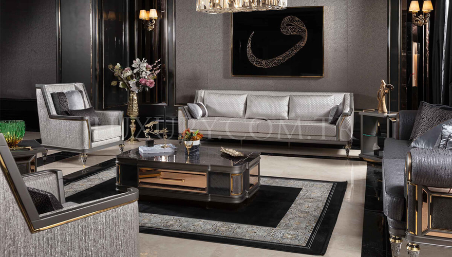 Viterbo Modern Gray Sofa Set - 2