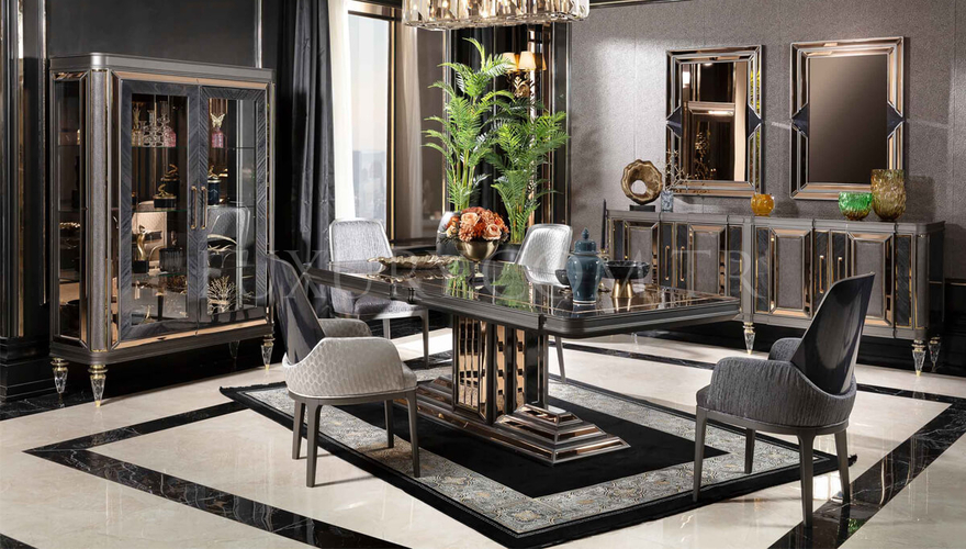 Viterbo Modern Gri Dining Room - 1128