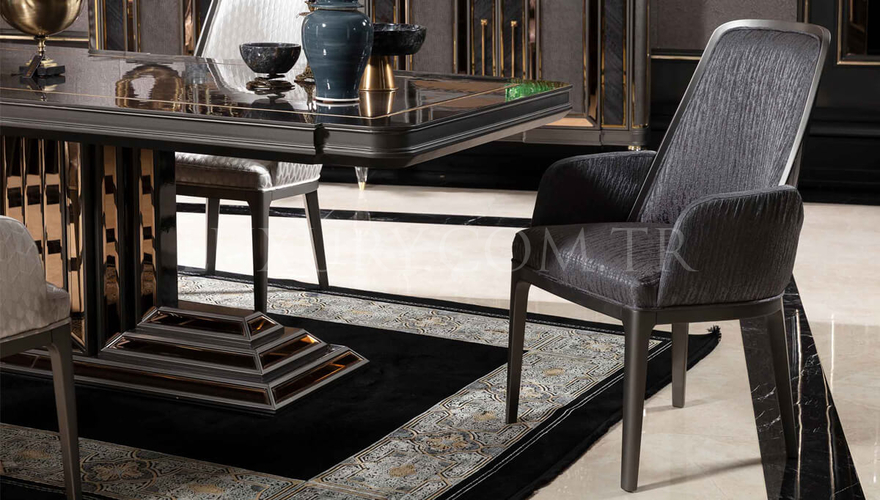 Viterbo Modern Gri Dining Room - 4