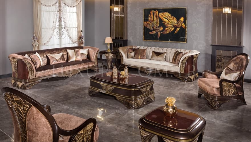 Viyola Kahverengi Комплект Дивана в Стиле Модерн - 1131