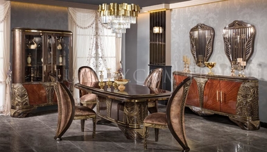 Viyola Kahverengi Modern Yemek Odası