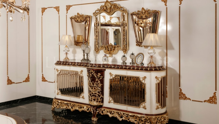 Yasemin Klasik Altın Varaklı Yemek Odası - 10