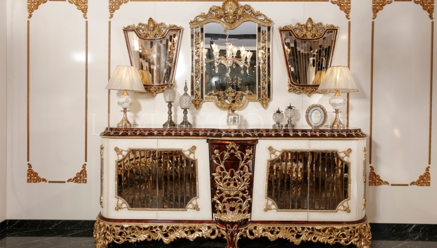 Yasemin Klasik Altın Varaklı Yemek Odası - 9