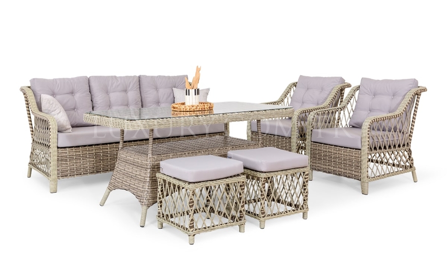 Yeşim Gray Garden Sofa Set - 3